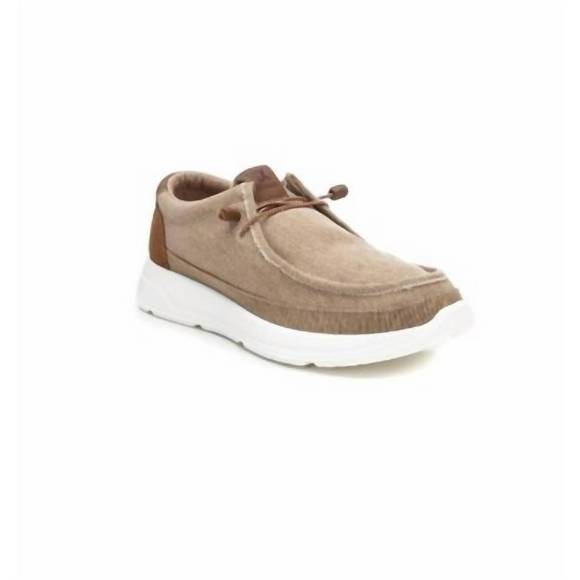 NEW XTI men\'s jack canvas loafers in dark beige